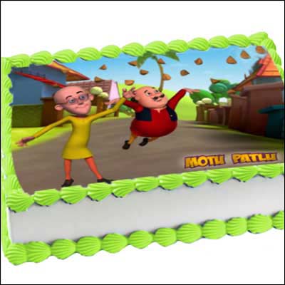 "Motu Patlu - 2kgs (Photo cake) (Code MP01) - Click here to View more details about this Product
